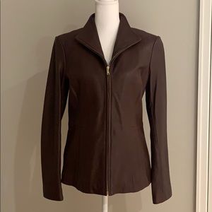 Cole Haan Wing Collar Leather Jacket
